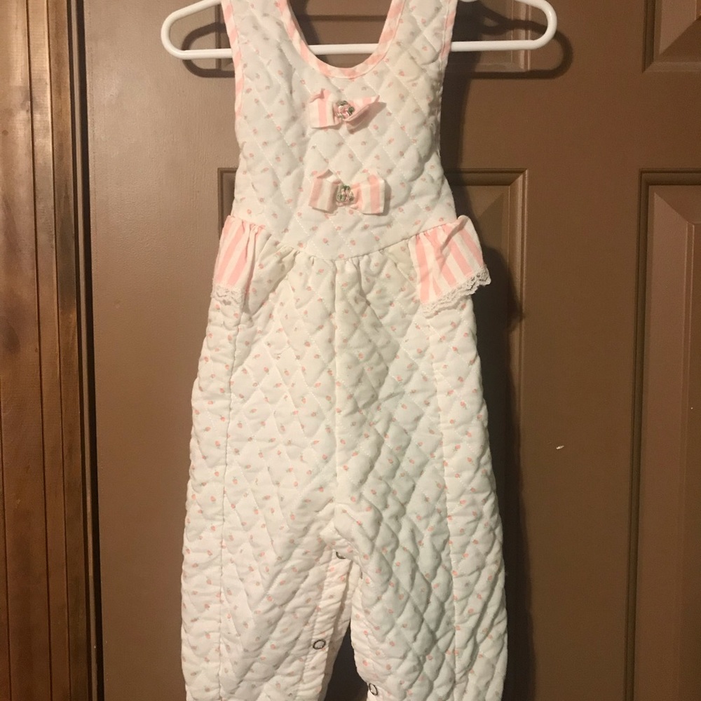 Vintage Toddler Quilted Jumpsuit Overalls